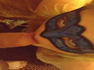 BBW Blonde with mask, makes first camera appearance