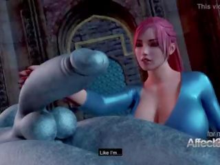 Big tits beauty awakening the futanari demon in a 3d animation