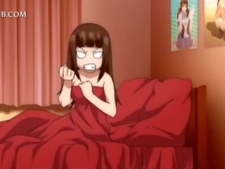 3d hentai chica consigue coño follada bajo la falda en cama