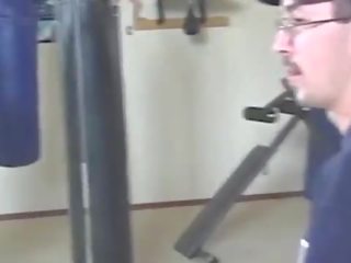 Privat-gym&comma; he can fuck her where ever he want - mouth&comma; pussy and ass - Lucky Man