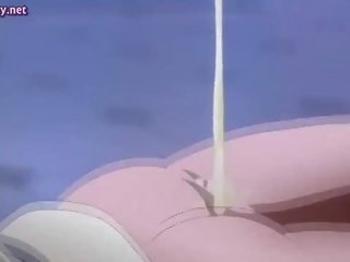 Anime kuce spēlē ar liels dzimumloceklis