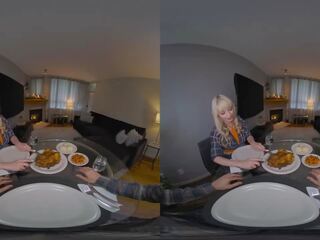 VR BANGERS Sensual sex film after Dinner With Big Boobs voluptuous Blonde Jessica Starling VR x rated film