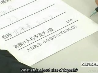 Subtitled prsatá japonská zveřejnit kancelář penis inspection