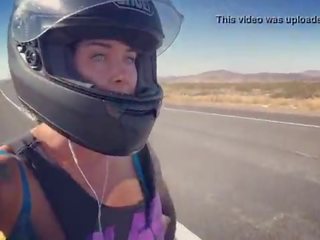 Felicity feline motorcycle cookie riding aprilia in bra