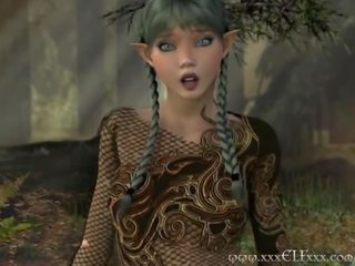 Hentai elf v príťažlivé fantázie animácia