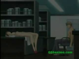Hot busty anime scientist goes horny and fucks patient